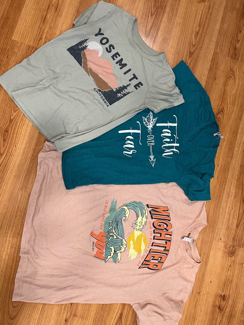 Kids Graphic Tee Bundle - Sage Yosemite, Teal Faith, Blush Wave